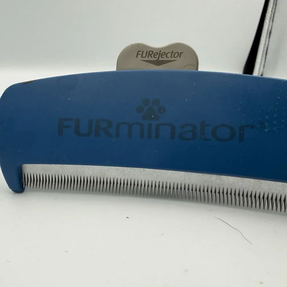Authentic FURminator Undercoat deShedding Tool Large Dog Blue Brush FURejector
